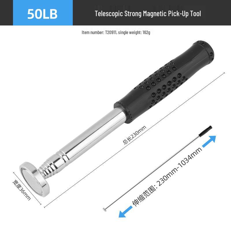 8LB Retractable Magnetic Pickup Tool with Light for Auto Repair