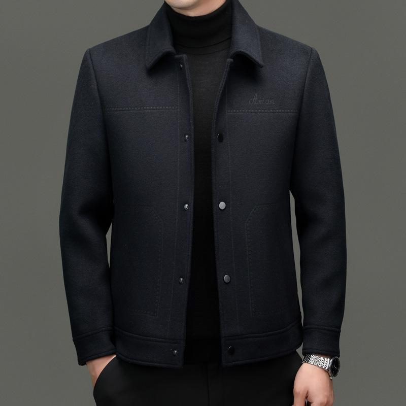 Trendy Lapel Double-sided Woolen Jacket for Young and Middle-aged Men Autumn and Winter Double-sided Woolen Thick Coat