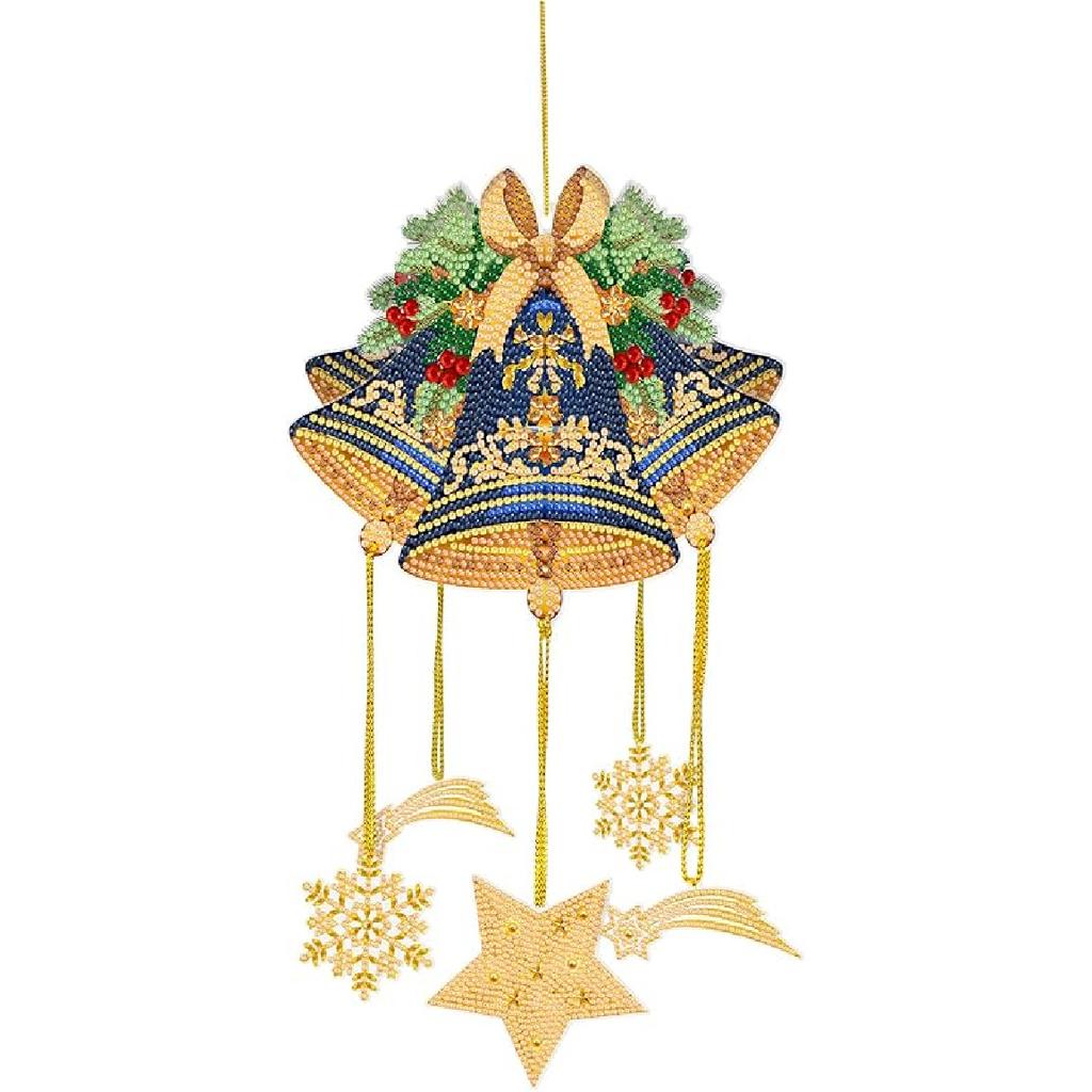 Generic DIY Dotted Diamond Art Painting Wind Chime Kit, Three-Dimensional Sun Catchers Diamonds Dot Paintings Hanging Ornaments, for Spring Garden