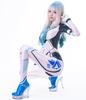 Sexy Full Body Tights with Back Smooth and Shiny Dance Tights for Cosplay LOST-G Gloves, Zipper, (Size L, WHITE)