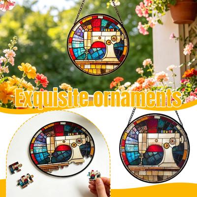 Vitraliu Suspensie Puzzle Pandantive Grădină Bucătărie Cameră de Soare Decor Acasă