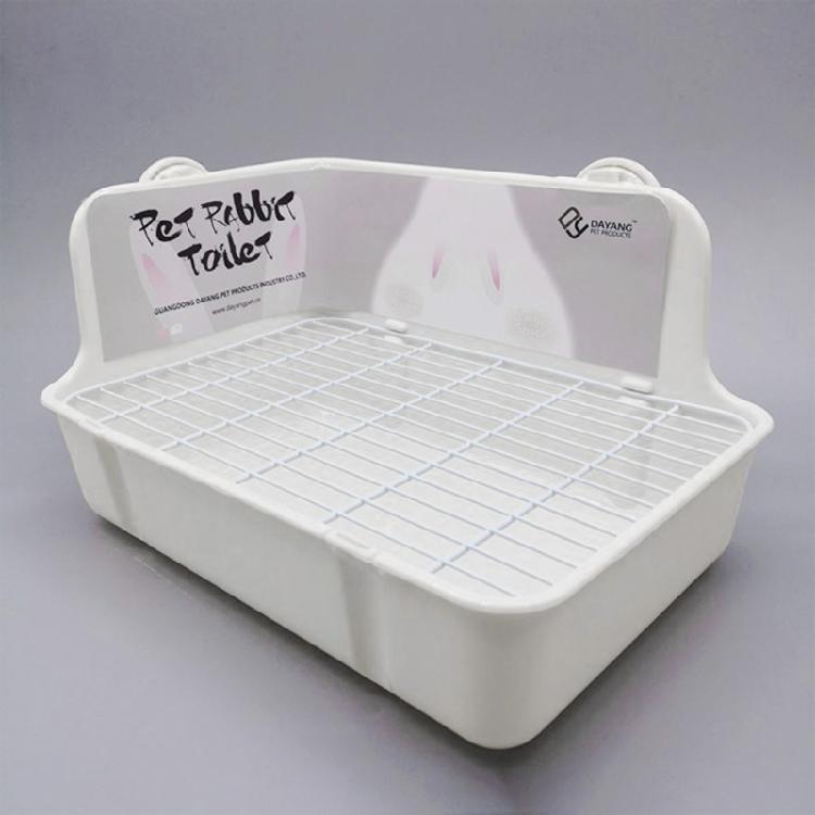 Corner Litter Pan Cage Potty Trainer Litter Box for Rabbit Plastic Material