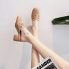 676-19 Half-drag women's outer wear 2025 summer new French lazy muller shoes high-heeled small leather shoes