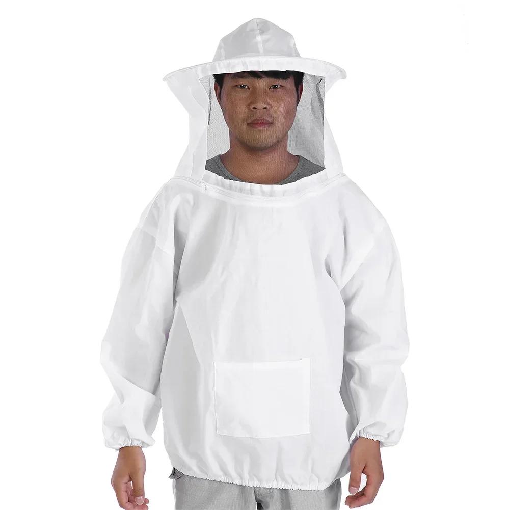 

Professional Beekeeping Protective Jacket Suit Bee Keeping Beekeeper Equipment protective split bee suit with hat Clothing белый