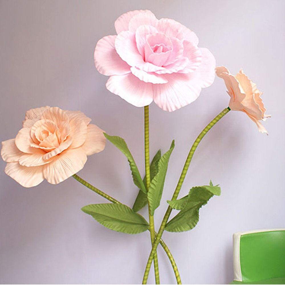 Stor Storlek Jätte Fotorekvisita PE-Skum Falska Blommor NY Rosbakgrund Väg