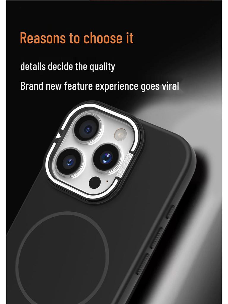 Apple 16 Case: Invisible Lens Stand, iPhone 17 Compatible, Thin Magnetic Frosted Ring Protective Cover.