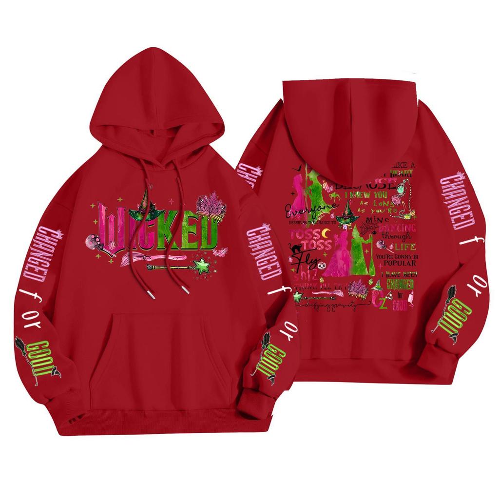 Women's Fashionable Casual Hooded Long Sleeved Printed Sweatshirt