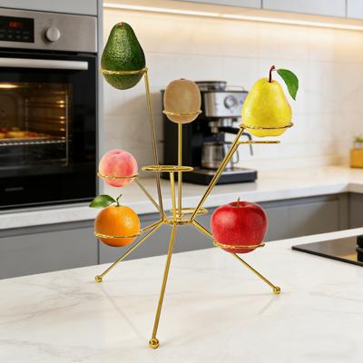 Exploded Fruit Bowl Stand Metal Sculptural Centerpiece for Kitchen Table Radial Design Creative Display Rack for Freshness Holds Fruits Cakes Decor