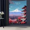 Vintage Japan Tokyo Japanese City Landscape Canvas Cartoon Tapestry Art Science Fiction Room Home Decor Wall Hanging Home Decor