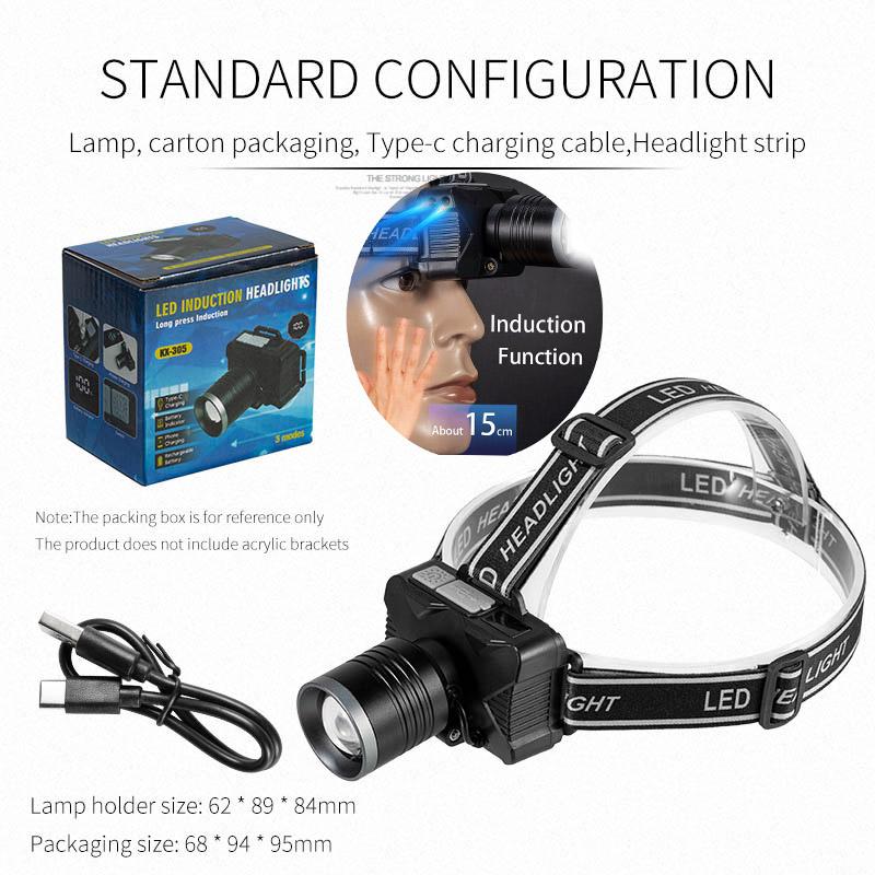 Rechargeable Portable Headlamp Super Bright Flashlight Light Waterproof Emergency Camping Cycling Searching LED Headlight