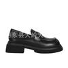 Leather single shoes one pedal spring and autumn new foam sole retro polished thick sole lazy loafers women's small leather shoes