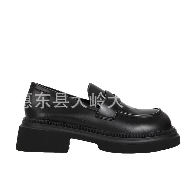 Leather Single Shoes One Pedal Spring and Autumn New Foam Sole Retro Polished Thick Sole Lazy Loafers Women's Small Leather Shoes