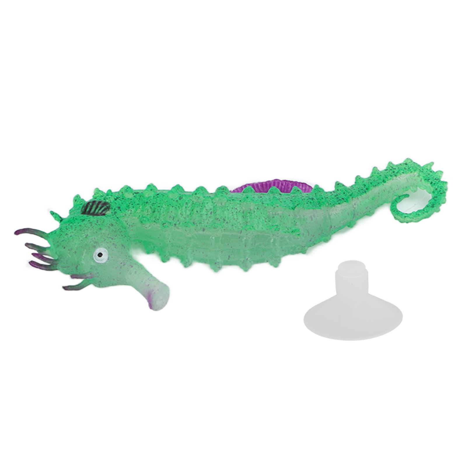 Simulation Seahorse   Luminous Silicone Hippocampus with Suction for Aquariums
