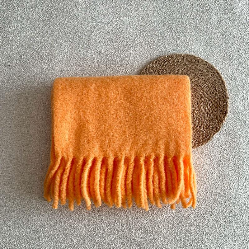 

Wool Red Pure Color Wool Blend Scarf, Soft, Skin-friendly, Warm, Thick Neck Warmer for Winter. 30x200cm