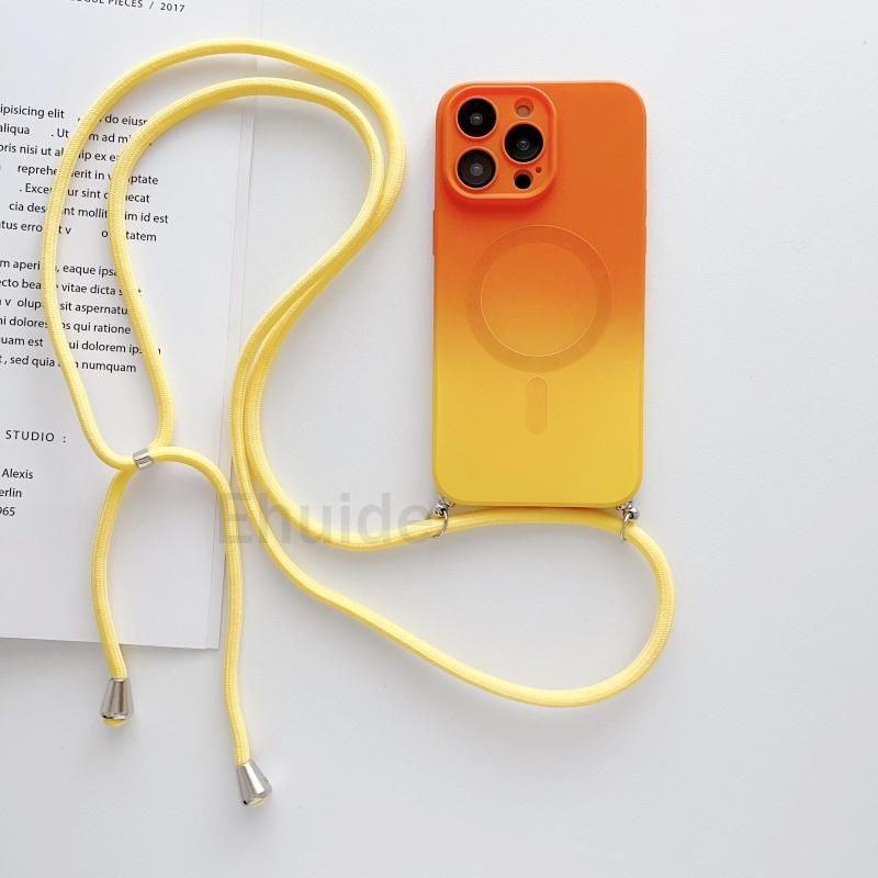 

Crossbody Lanyard Case For Samsung Galaxy S24 Ultra S23 FE S21 S20 S25 Plus Note 20 Magsafe Magnetic Gradient Lens Strap Cover Samsung S24&Case & Strap