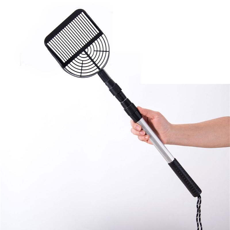 Adjustment 3 Section Stainless Steel Cats Litter Scoops Waste Shovel With Extendable Handle For Multiple Cleaning Task