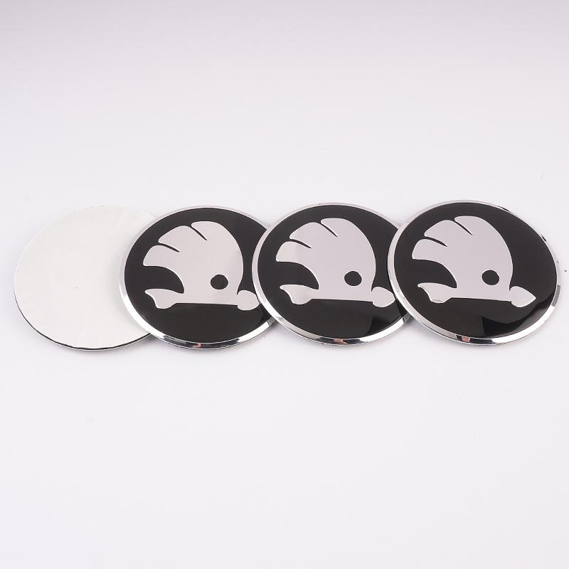 56mm 4ks Krytka středového víčka kola auta Nálepka odznaku Pro Skoda Octavia Fabia Kamiq Kapoq Kodiaq Rapid Superb SCALA Auto Doplňky