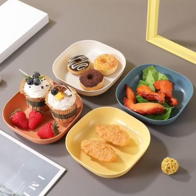 10PCS With Storage Box Multicolor Multifunctional Dish Plastic Random Color Fruit Plate Creative Small Candy Plate Home Kitchen