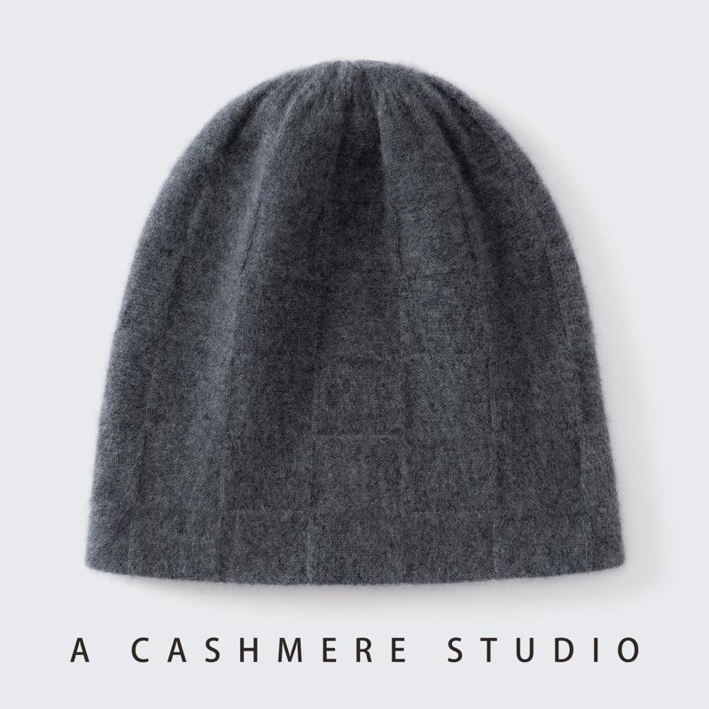 Autumn and Winter Double-strand% Pure Cashmere Knitted Hat Men's and Women's Retro Warm Casual Versatile Square Hat
