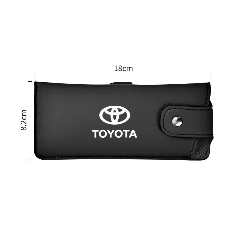 Car Sunglasses Case Sun Visor Glasses Storage Bag Clip Keyring For Toyota 86 Corolla Yaris Aygo CHR Camry Prius RAV4 Prado Hilux
