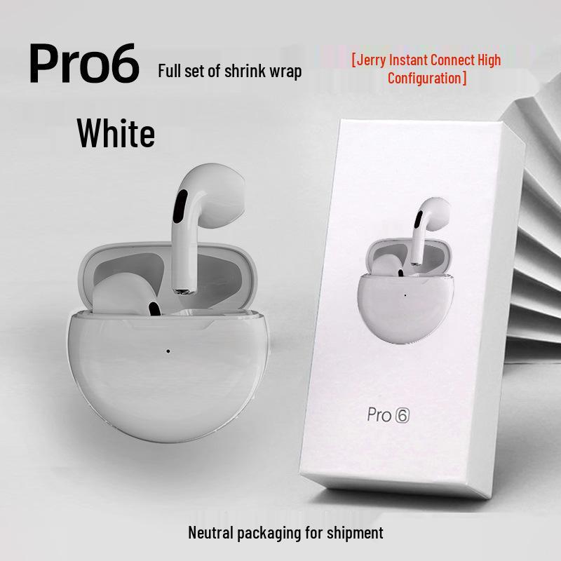 Pro6 6th Gen True Stereo Bluetooth TWS Earphones with Touch Control & Noise Reduction for Sports