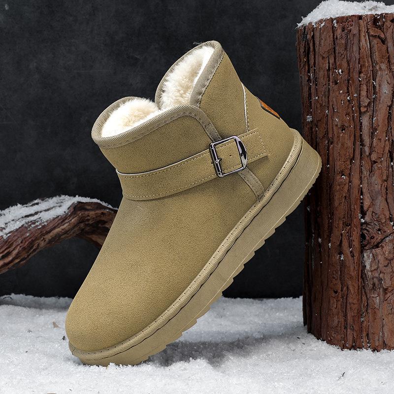 

Зимние нескользящие теплые короткие сноубутсы женские ботинки студенческие плоские короткие ботинки зимние ботинки хлопковая обувь парная мужская и женская обувь 45 зелёный