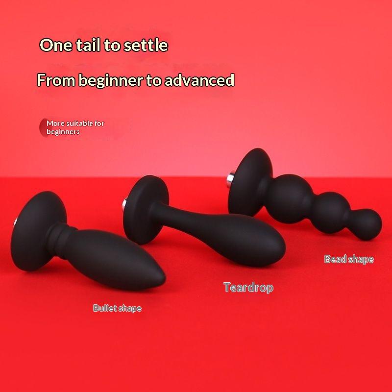 For Couple BDSM Cosplay Flirting Adult Shop Exotic Butt Plug Anal Sex Toys With Sexy Separable Black Fake Tails