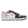 Jordan Air Jordan 1 Abrasion Resistant Low Top Vintage Basketball Shoes Unisex Black Red 553558-153(Teamfour-)