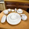 Luxury Gold Rim Bone China Tableware Set - Elegant Ceramic Plates, Bowls, and Dishes for Hotels or Home Use