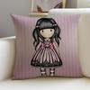 S-Santoro Gorjuss Cushion Cover Cushion Cover Pillowcase, Anti-Mite Invisible Zipper, Linen Sofa Cushion