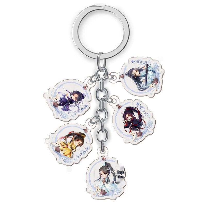 Custom Anime Acrylic Keychain: Double-Sided Transparent Pendant Ornament 27mm
