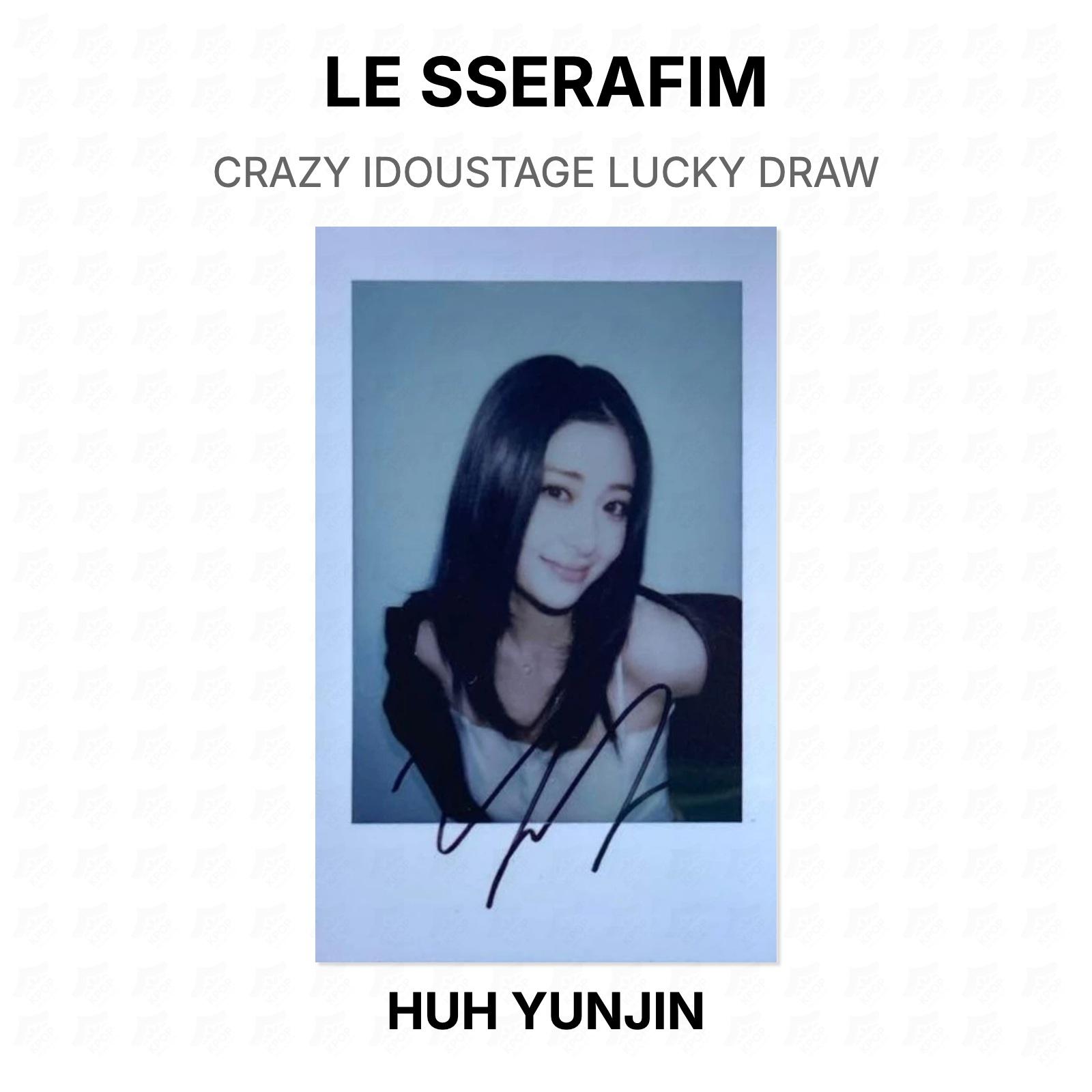 LE SSERAFIM CRAZY IDOUSTAGE LUCKY DRAW Official Photocard HUH YUNJIN