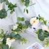 Lemon Eucalyptus Artificial Flower Garland 180cm Fake Vine Foliage for Home Garden Patio Wedding Party Door Hanging