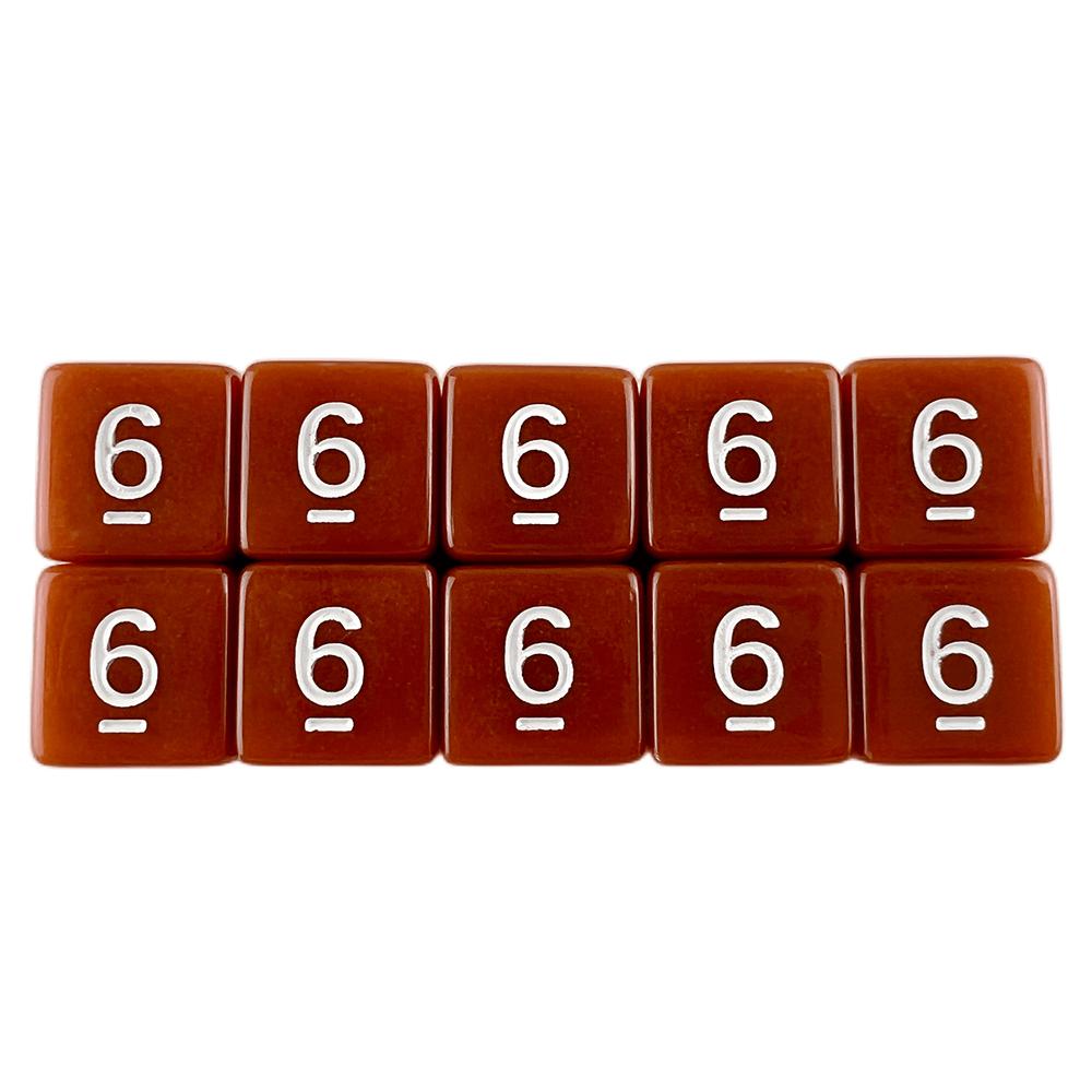 

10 шт. 6-гранных игральных кубиков для цифровой игры DND настольная игра коричневый
