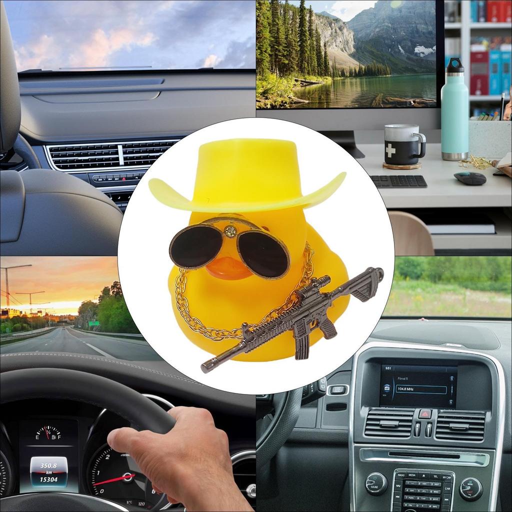 Car Dashboard Decoration, Funny Duck Dashboard Decor - Duck Figurine Car Decoration, DIY Duck