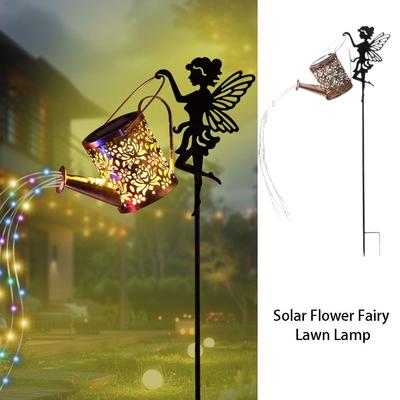Solar Powered Solar Watering Can Lights Metal Construction String Lights Design Metal Kettle Lantern Hanging Style
