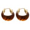 Ombre Resin U-Shaped Basket Ear Cuff Earrings - Minimalist Geometric Style for Women