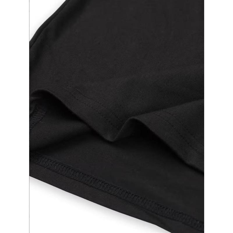 European Sizes Plus Size, Big & Tall T-shirt, with Black Cat On White Skull with Red Outline Print