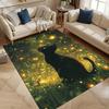 1PC Black cat with fireflies Print Carpet Rug for Living Room Bedroom Sofa Doormat Home Decor Non-slip Floor Mat