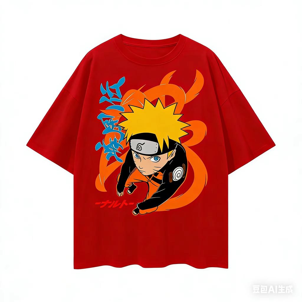 Anime Naruto 9tailed Naruto Printed Comfortable Casual Unisex and Women Tshirt pure cotton Breathable Streetwear Tshirt