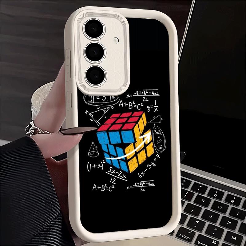 Phone Case for Samsung Galaxy A17 A16 A15 A14 A13 Rubik Cube Formula Spoofs Math A56 A36 A26 A55 A35 A25 A54 A34 A24 A53 A33 A23