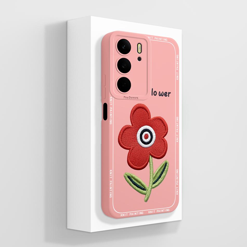 For Realme C75 C75X C73 C71 Case Painted Flowers Soft Liquid Silicone Back Cover For Realme C 75 Full Protection Phone Bumper
