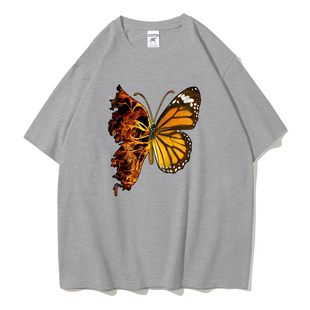 My Heart Is Burning Like This Cotton Woman T-Shirts Sport Comfortable T-Shirts All-Match Hipster Tshirt Breathable Summer Tshirt