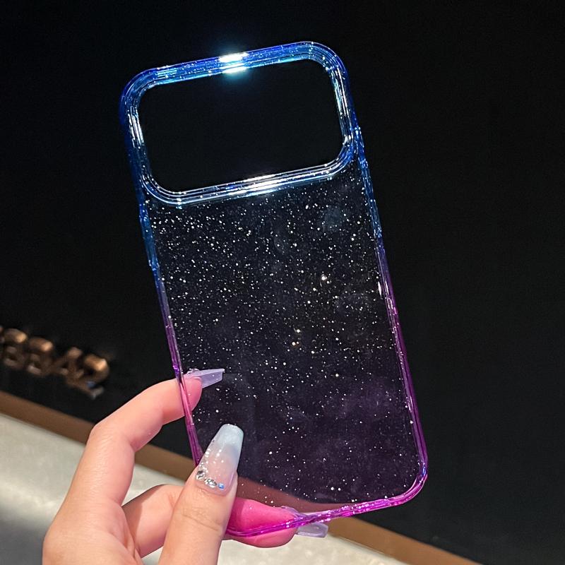 New Luxury Gradient Two Tone Glitter Hard PC Bumper Phone Case For iPhone 17 Pro Max 17 Air Shockproof Back Cover