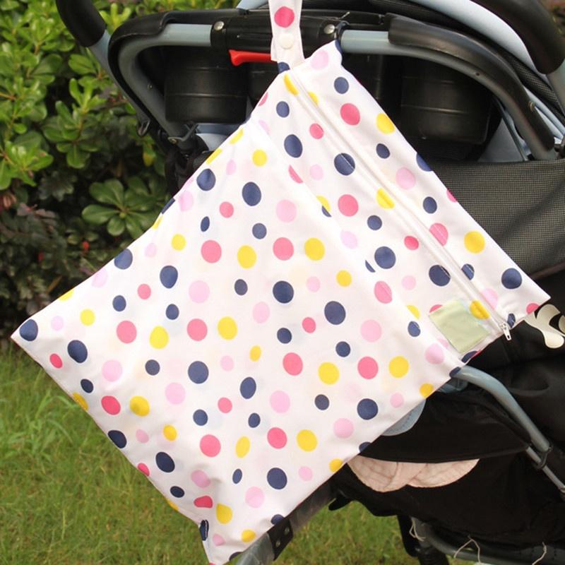 Mummy Diaper Bag Reusable Waterproof Cloth Diaper Bag with Double Pocket & Handle Diape