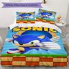 Sonic Blue Blur Threepiece Set 1 Duvet Cover 2 Pillowcase Without Core Without Core Christmas Birthday Gift Soft And Comfortable