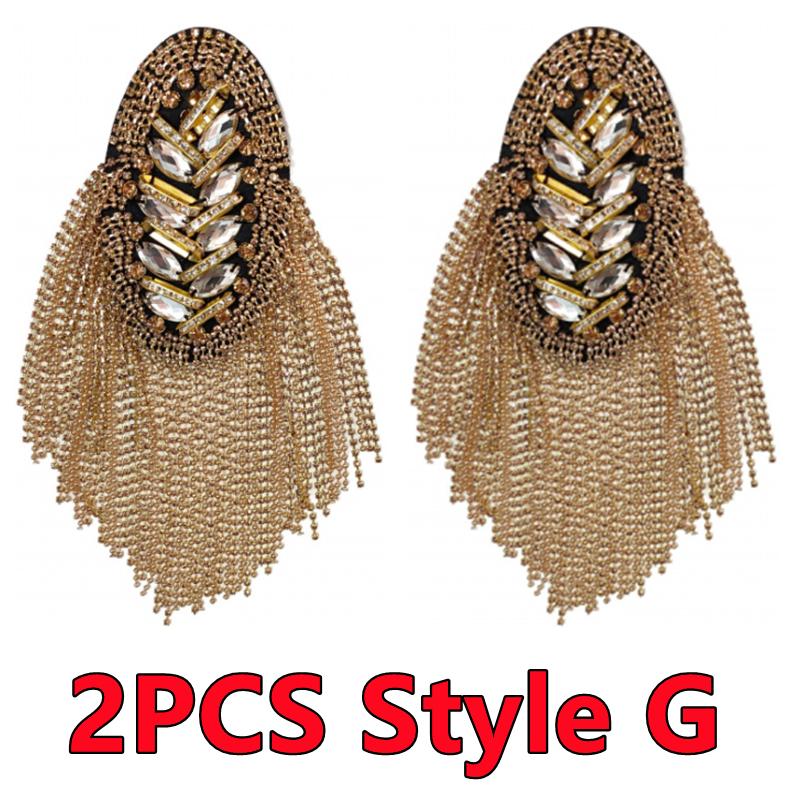 1PC/2PCS Fashion Handmade Shoulder Jewelry Tassel Rhinestones Epaulettes Cloth Accessories Brooch Epaulet Shoulder Brooches Gift