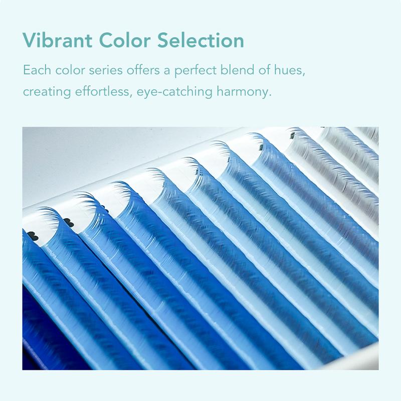 DIYDAY 16rows Colored Eyelashes 4 Colors in One Tray Multicolor False Mink Lashes Extension Neon Colored Fake Eyelash for Party