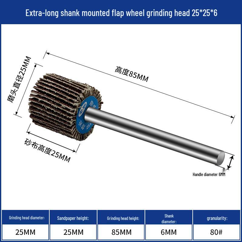 Cone Type Sandpaper Flap Wheel with Extended Shank for Metal and Woodworking