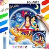 Aladdin Magic Carpet Genie Jasmine Oil Paint by Numbers Painting Art Kit Handmade Painting Home Decor Gift